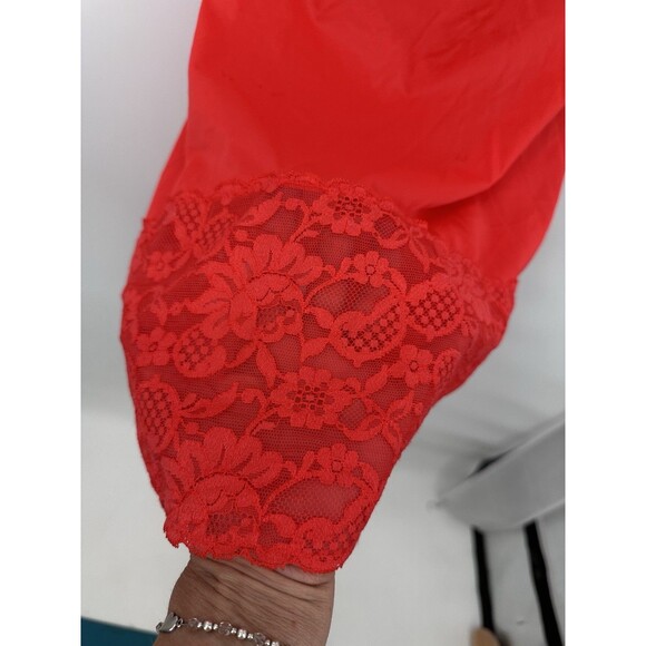 Vintage70’s  Ruby Red Lace Slip Dress  slip \vintage  tag missing - Picture 5 of 13